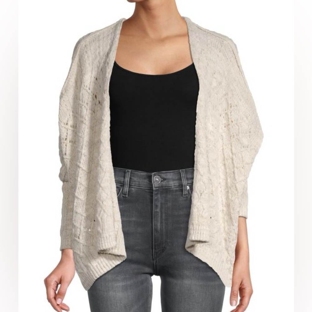Free People ‘Sunset Cruise’ Open-Front Draped Cardigan Knit Women’s Medium
